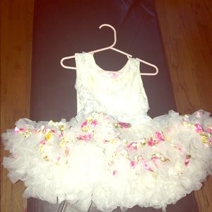 White popatu dress with flower embroidery!